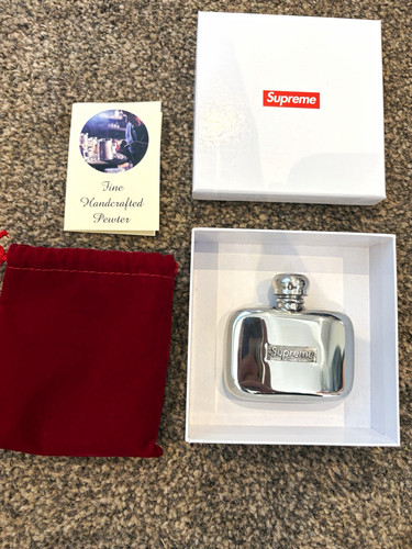 Supreme pewter pocket flask - pewter,