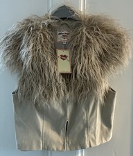 Hippy Boho Afghan Style Collar Waistcoat, Size 10, Faux Suede, George/ Asda BNWT