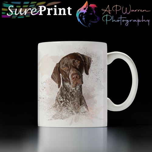 Pointer watercolour mug - pointer, /