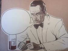 Vintage Sign Advertising Humphrey Bogart Actor Film Movie Memorabilia 