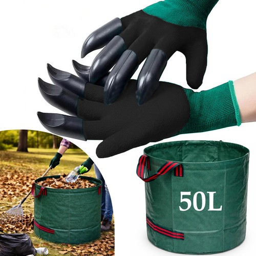 Garden leaf bag gloves - leaf, with