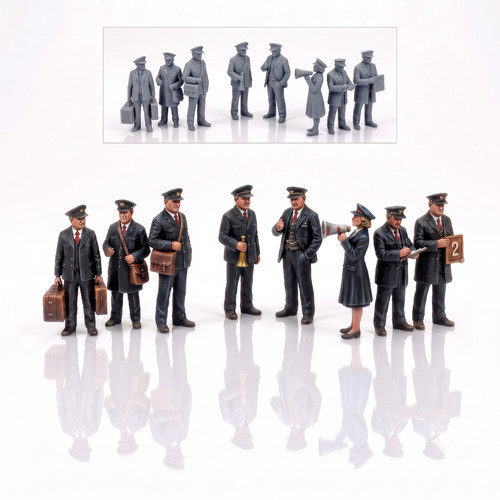 Station staff railway figures - staff,