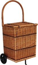 Wicker Shopping Trolley Basket
