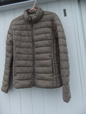 Superb Ladies 10/12  Primark quilted short coat mocha colour uk zip fastening