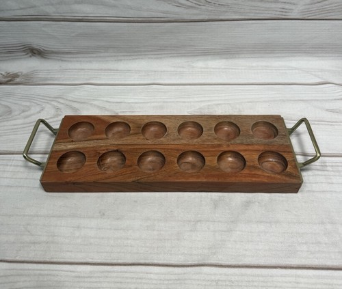 Wood egg tray metal - tray,