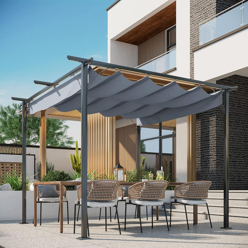 Metal retractable pergola - metal,