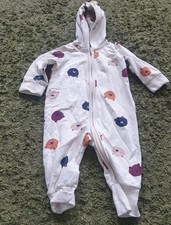 Polarn O Pyret Animal Face Hooded Baby Romper Jumpsuit Age 2-4 Months