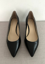 Nine West Shoes Women's Black Leather Low Court Smart Size UK 6 - New