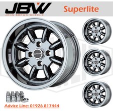 7x13 Superlite Wheels+175/50x13 Nankang Tyres Classic Ford Set 4 DARK CHROME