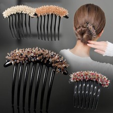 Slide Hairpin Clips Hair Crystal Flower Accessories Comb Pins Women Hair Grips"