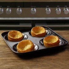 2 X  4 Cup Yorkshire Pudding Tin / Tray Non Stick Baking Tray 23cm x 23cm x 2cm