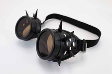 Black steampunk goggles retro - black,