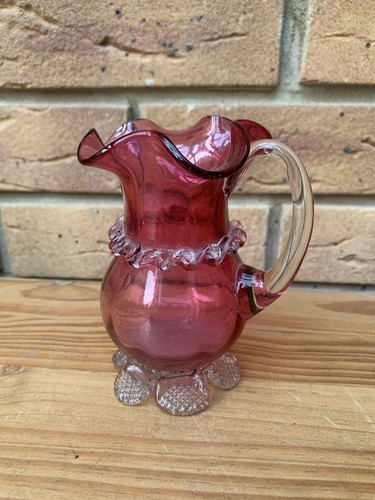 Small vintage cranberry glass - cranberry,
