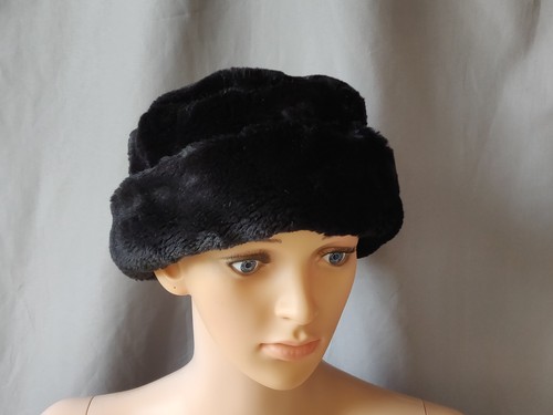 Vintage black cossack hat faux - black,
