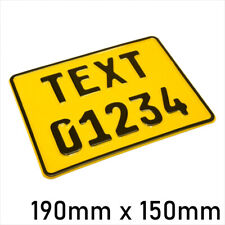7.5x6 yellow GERMAN text age kids motorcycle pressed number plate bike metal