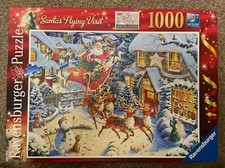 CHRISTMAS JIGSAW SANTAS FLYING