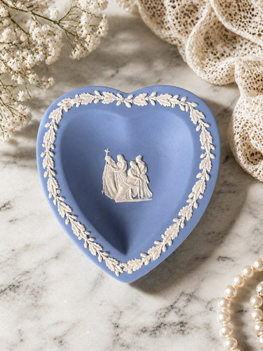 Wedgwood blue jasperware heart - wedgwood,