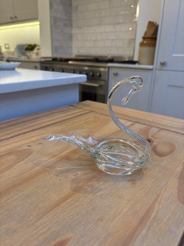 Glass swan ornament - swan,