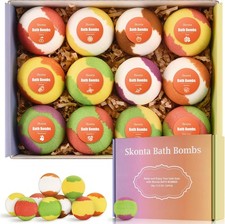 Bath Bombs Gift Set, 12-Pieces Handmade Fizzy Bubble Bath Bombs, Vegan & Cruelt