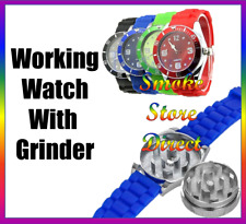 WRIST WATCH GRINDER , Working Watch Face, Rubber Strap