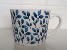 Blue Leaf Floral Fine China Coffee Mug by " Indigo Blues "
