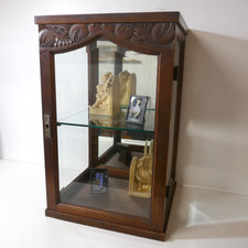 Vintage 1930s Art Deco Oak Counter / Table Top Shop Display Cabinet