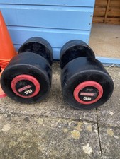2 x 36kg Escape Rubber Coated Dumbbells