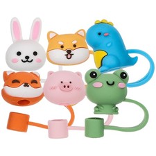  6 Pcs Character Straw Toppers