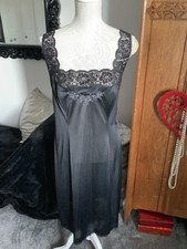 UK Vintage Black St Michael Slip Size 20, 42" Bust, Polyester Mix