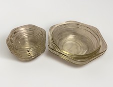 Vintage Phoenix Ware Pyrex Wavy Rim Ridged Serving Bowl x2 Dessert Bowls x6