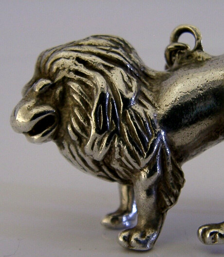 18g solid sterling silver lion - silver,