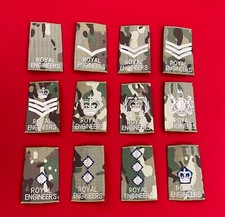 Royal Engineers MTP Rank Slides, RE Multicam Uniform Combats Army Military Rank