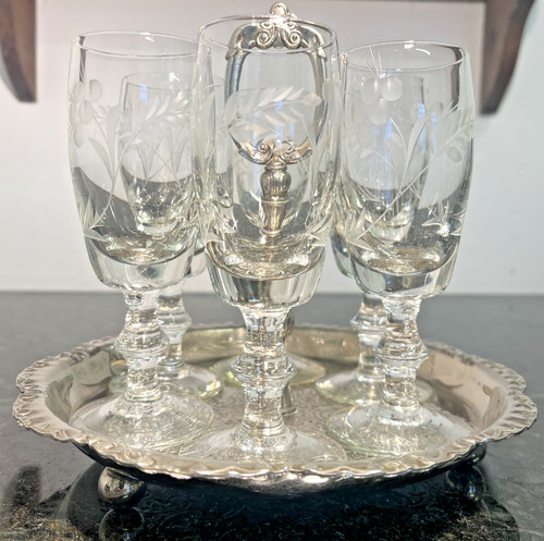 Etched liqueur glasses - etched,