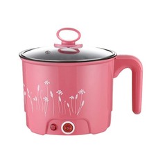 Portable Hot Pot 1.8L Mini Electric Cooker Non-stick Cooking Pot with Steamer