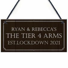 The Tier 4 Arms PERSONALISED Home Bar Man Cave Sign Lockdown Alcohol Gift