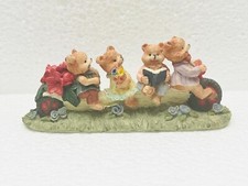  Bears On Bike Figurine Ornament Ceramic  Miniature