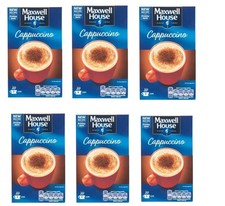 Maxwell House Cappuccino Instant Coffee|6 Boxes  | 48 Sachets | * Long Date *