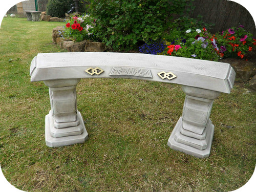 Oriental curved garden bench - curved,