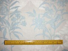 LAURA  ASHLEY 2013 FABRIC REMNANT BLUE & IVORY STEMS ON OATMEAL W55 X L39 INS 