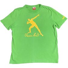 Puma Sport Lifestyle T-Shirt Jamaica Usain Bolt Mens M Green Yellow Olympics