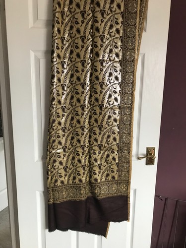 Brown gold kashmiri - brown/gold, jamavar