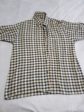 Gabicci Mens  Check Short Sleeved Shirt Size L Large tiny hole