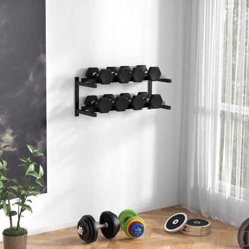 Wall mounted dumbbell rack - wall-mounted,