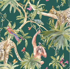 Albany Samroze wallpaper orangutan 4 rolls green