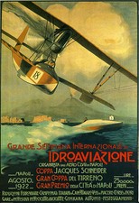 Seaplane Plane Speed Boat 1922 Napoli Italy Vintage Poster Repro FREE SH in USA