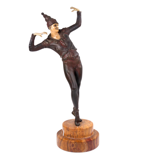 Art deco bronzed dancer - dancer, figure