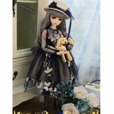BJD Doll Full Set Ball Jointed Girl Eyes Face Makeup Wig Clothes Hat
