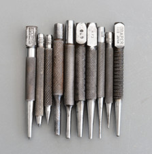 Set 10 Vintage Eclipse Moore Wright Draper England Centre Punches Pin Nail Punch