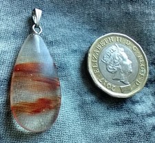 Red Agate Teardrop Pendant 