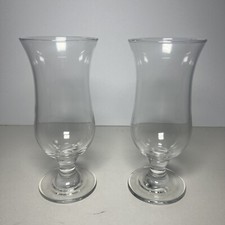 Set Of 2 Hurricane Cocktail Glasses Pina Colada Glassware Home Bar Pub